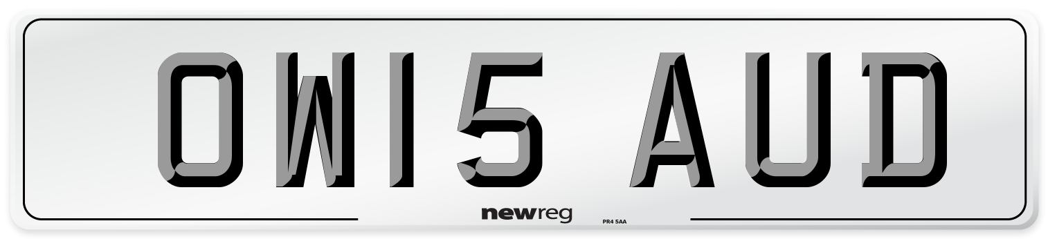 OW15 AUD Number Plate from New Reg